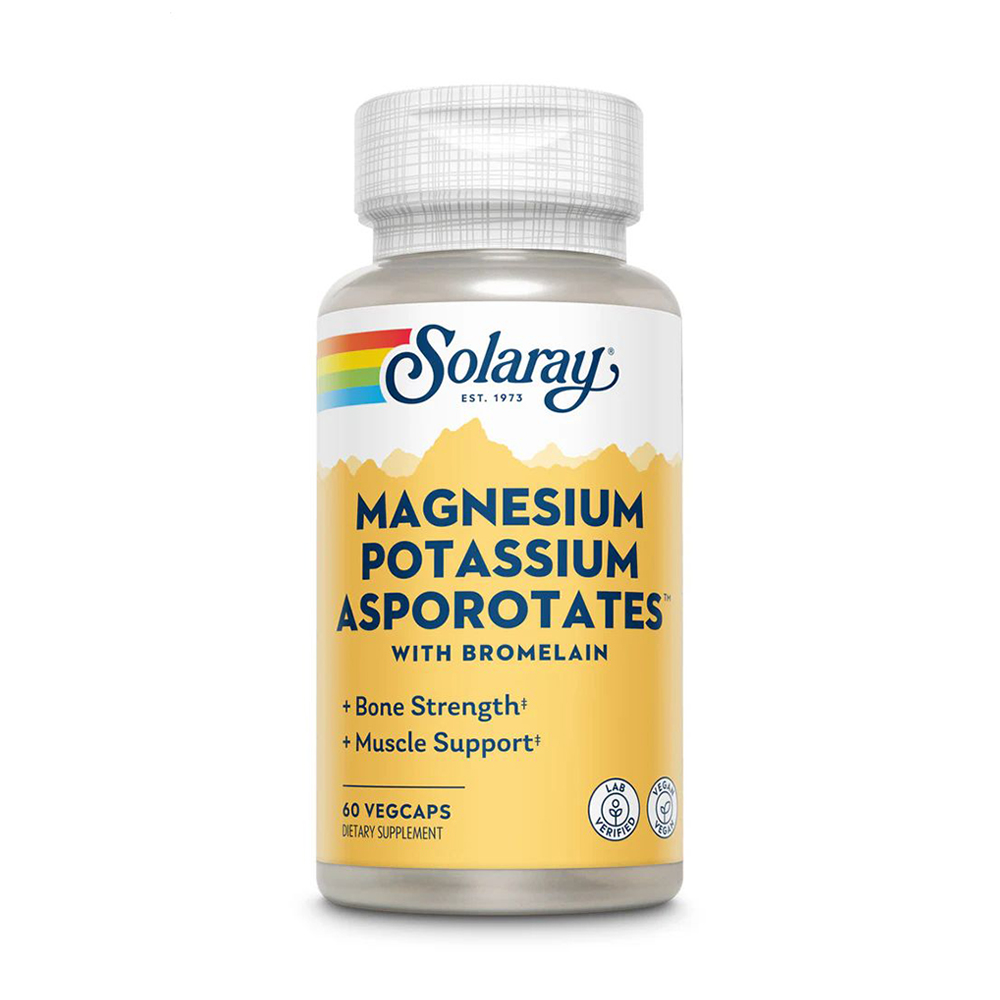 Аспартати магнію та калію Solaray Magnesium Potassium Asporotates, 60 вегетаріанських капсул